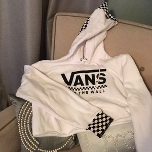 Vans checkered crop top hoodie